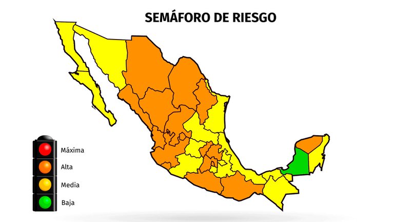 Mapa del coronavirus en México 12 de octubre: siete estados regresaron a naranja y 14 permanecen en amarillo